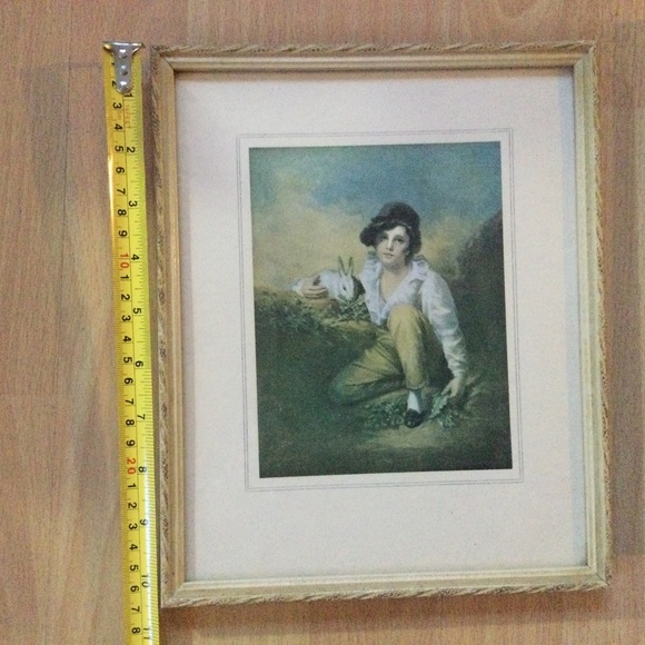 2 Vintage Framed Prints Haddon Hall England Boy With Rabbit Master Lambton - Picture 10 of 10